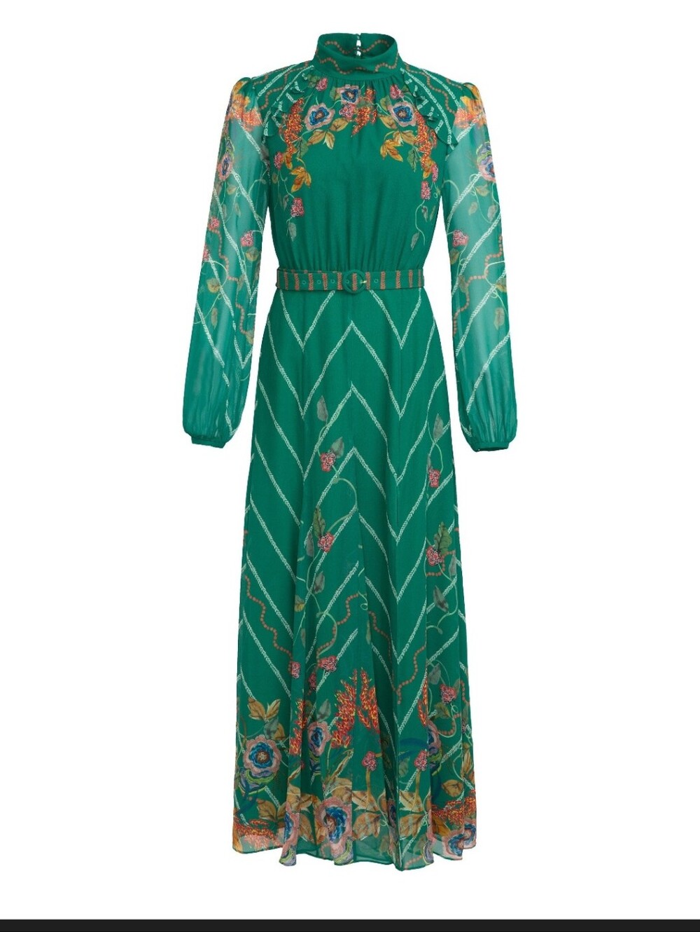 Saloni Jacqui B Dress in Emerald Barley Hotsell - Picture 2 of 11
